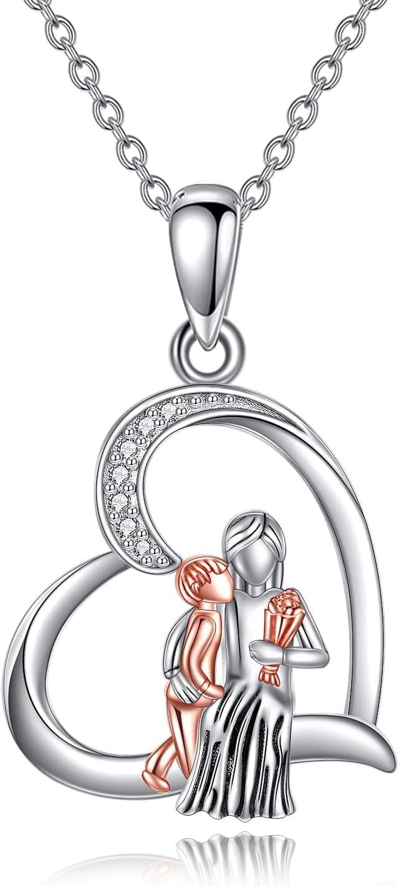 YAFEINI Mom Necklace for Women Sterling Silver mother necklace Mothers Day Birthday Jewelry Gifts for Mother Grandma 18"