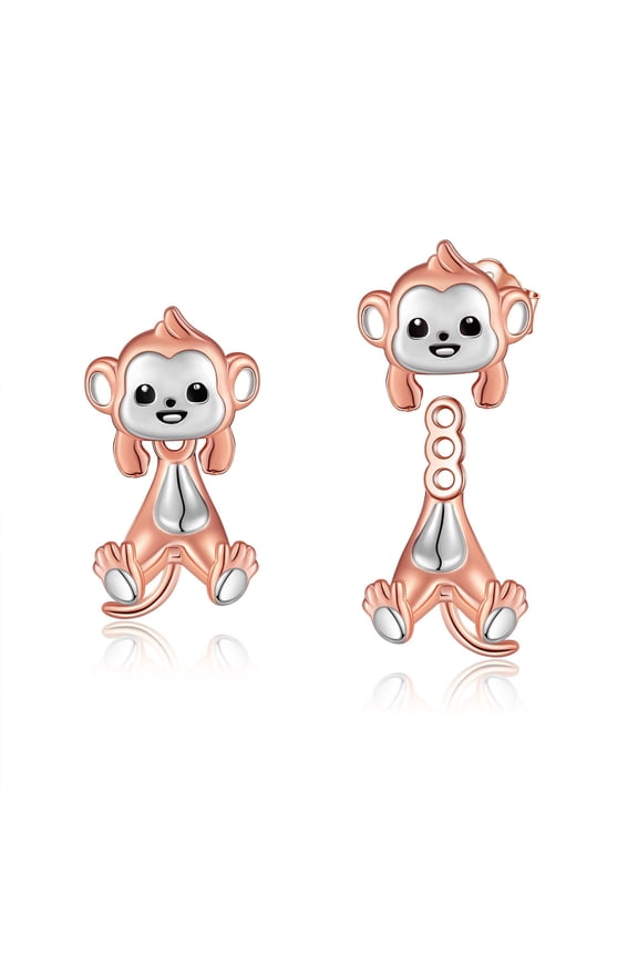 Monkey Earrings for Women 925 Sterling Silver Monkey Stud Earrings Monkey Jewelry Gifts