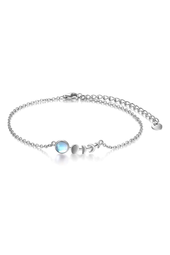 Moon Phase Bracelets S925 Sterling Silver Bracelet Beach Summer Fine Jewelry Birthday Mothers Day Gifts for Mom Her