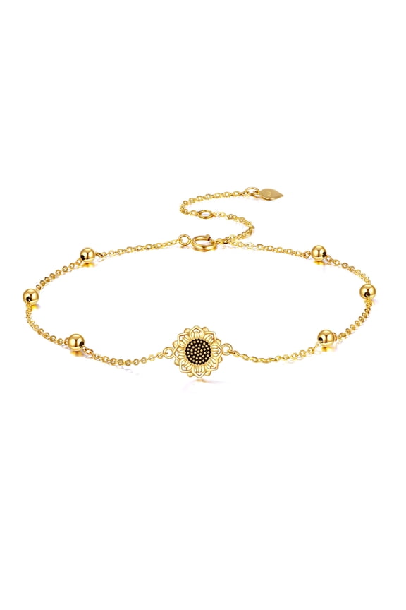 Moonstone Moon Cat Anklet for Women 925 Sterling Silver Black Cat Jewelry Gifts for Her for Cat Lover