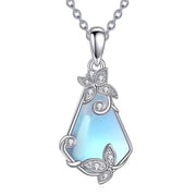YAFEINI Moonstone Necklace 925 Sterling Silver Moonstone Pendant Necklace Jewelry Gift for Women