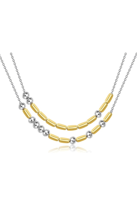 Morse Code Necklace Sterling Silver Good Luck Necklace Silver Gold Plated Morse Code Double Layer Necklace for Women