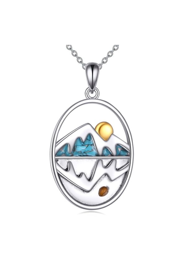 Mountain Mustard Seed Faith Necklace Sterling Silver Turquoise Necklace Christian Jewelry Religious Gift for Women Men