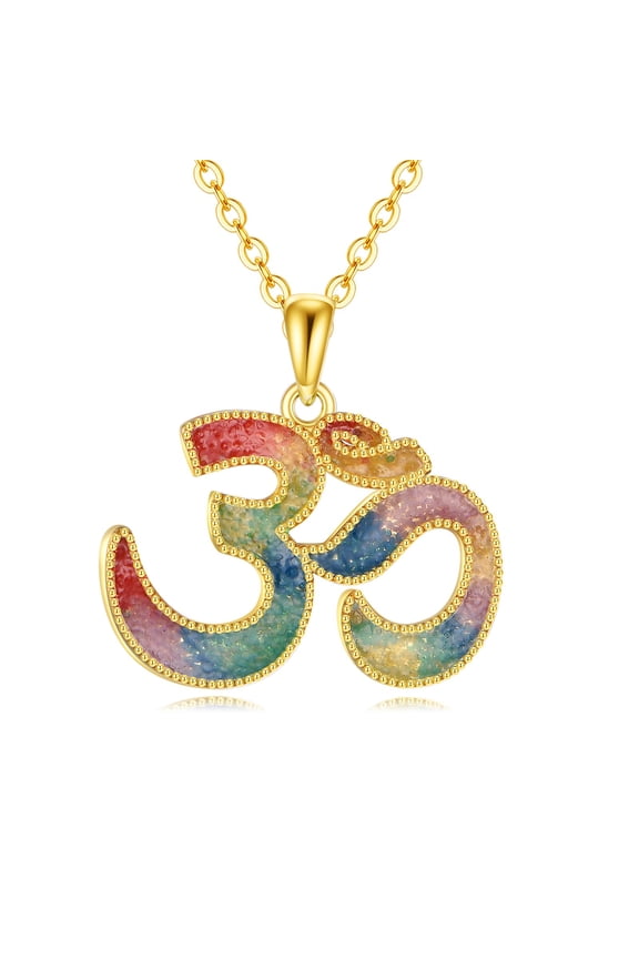 Om Necklace Ohm Pendant Necklace Hindu Buddha Jewelry Yoga Lover Gift for Women Mom