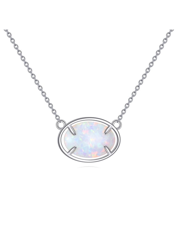 Opal Necklace Sterling Silver Opal Jewelry for Women Gemstone Jewelry Necklaces for Women Mom