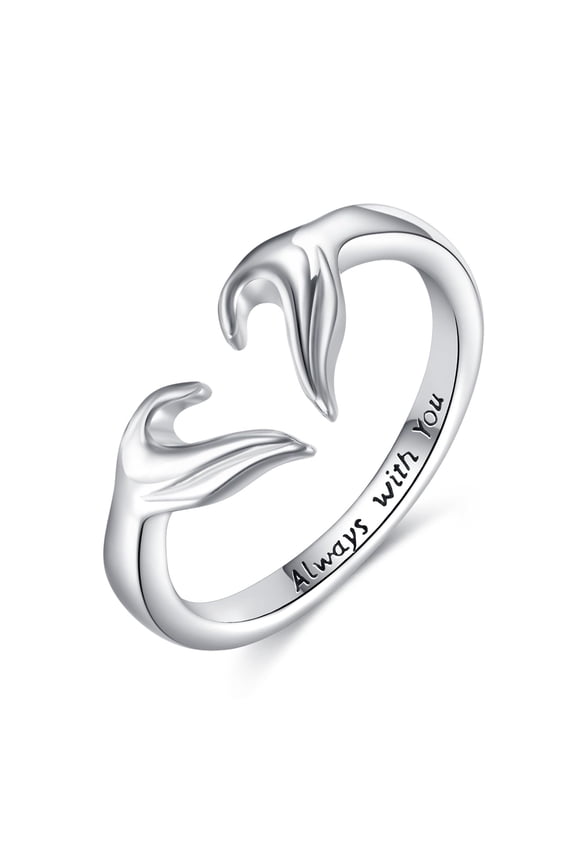 Open Heart Rings for Women 925 Sterling Silver Adjustable Heart Hands Rings "Always With You" Friendship Promise Love Jewelry for Friends Lover