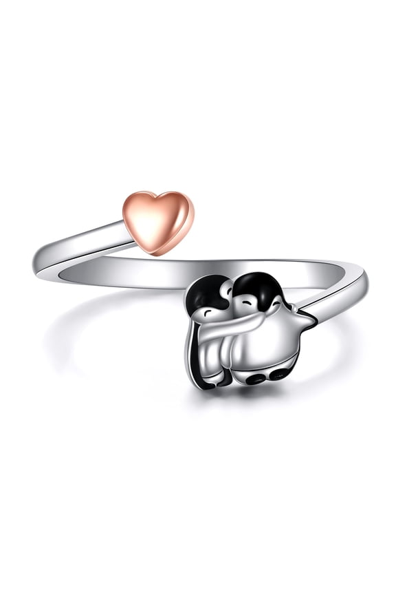 Penguin Ring Sterling Silver Penguin Animal Ring Jewelry Gift for Women Mother