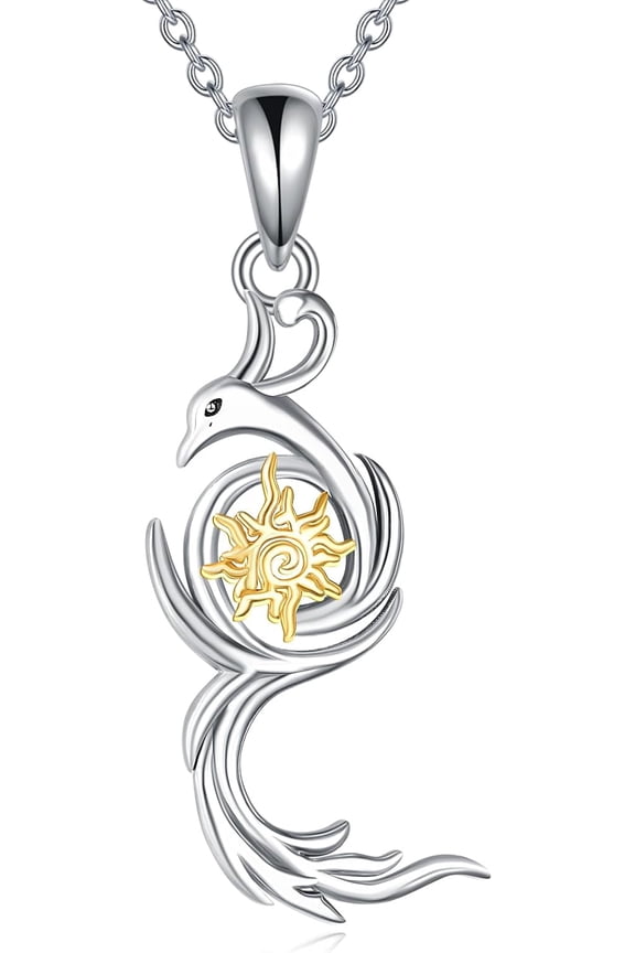 Phoenix Necklace 925 Sterling Silver Phoenix And Sun Pendant Necklace Sun Jewelry Gifts For Women Friend