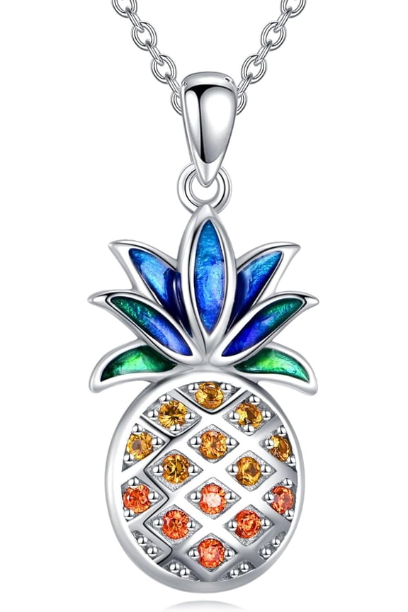 Pineapple Necklace for Women 925 Sterling Silver Beach Necklace Pineapple Jewelry Gifts for Women