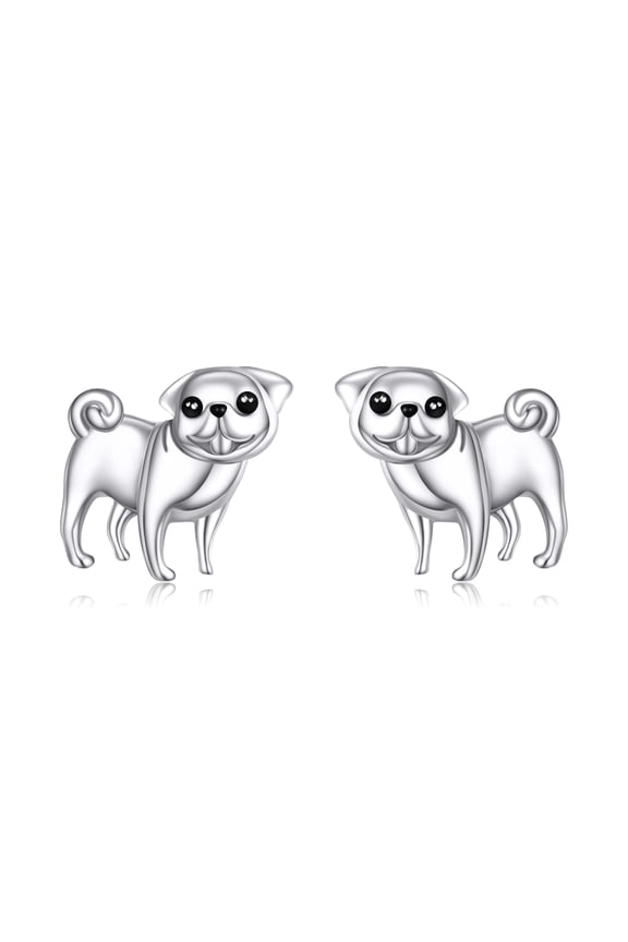 Pug Earrings 925 Sterling Silver Pug Earrings for Women Jewelry Gift for Dog Lovers