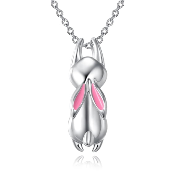 YAFEINI Rabbit Necklace for Women Sterling Silver Bunny Rabbit Necklace Animal Jewelry Gift for Women