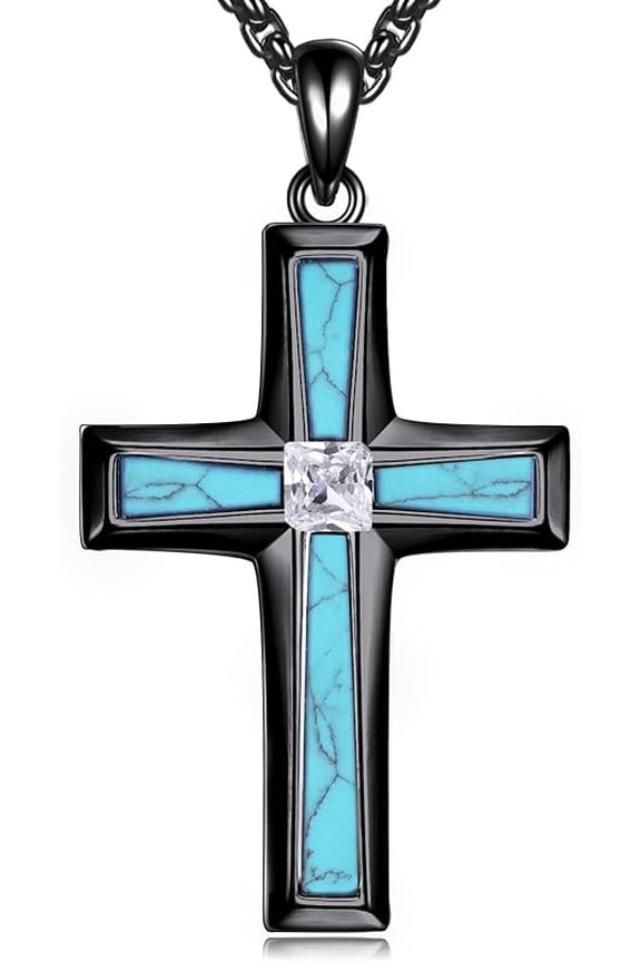 YAFEINI Religious Cross Pendant Necklace Sterling Silver Cross Pendant Jewelry Gifts for Men