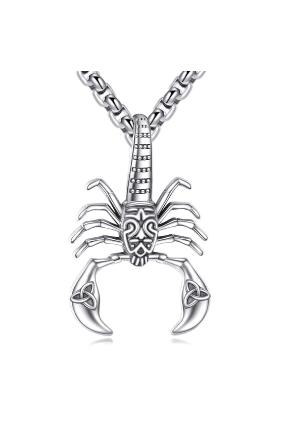 Scorpion Necklace for Men Sterling Silver Punk Pendant Strength Vintage Jewelry Birthday Gifts for Men Boyfriend