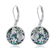 YAFEINI Seahorse Ocean Earrings 925 Sterling Silver Cute Seahorse Starfish Abalone Shell Earrings Ocean Jewelry for Women Gitfs Christmas