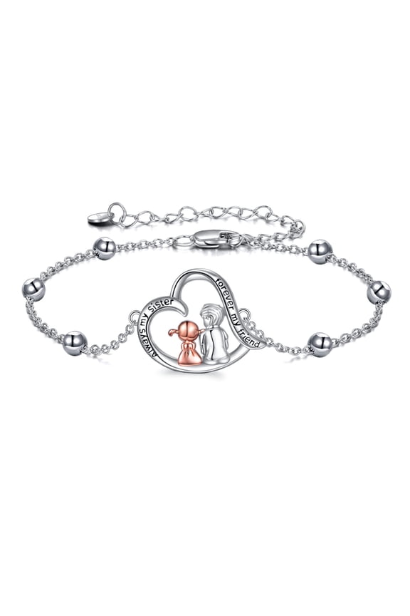 Sister Gifts from Brother for Sister Sterling Silver Family Bracelet Jewelry