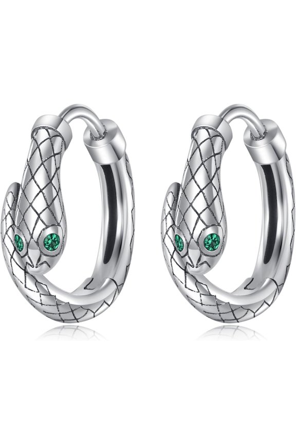Snake Hoop Earrings for Women 925 Sterling Silver Animal Hoop Earrings Snake Jewelry Gifts for Women Men