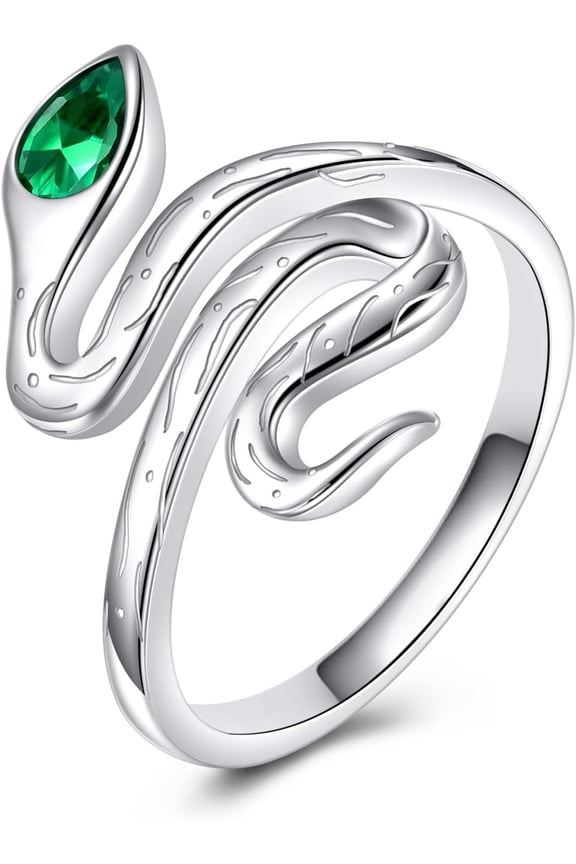 Snake Ring 925 Sterling Silver Snake Stacking Rings Cubic Zirconia Animal Ring Snake Jewelry for Women Men
