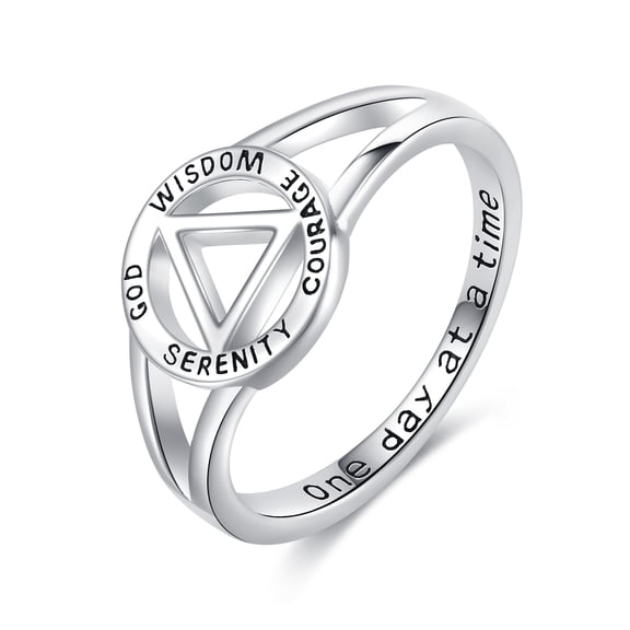 YAFEINI Sobriety Rings for Women AA Ring Sobriety Gifts 925 Sterling Silver Alcoholics Anonymous Gifts Stay Sober Recovery Jewelry for Men Women Her (10)