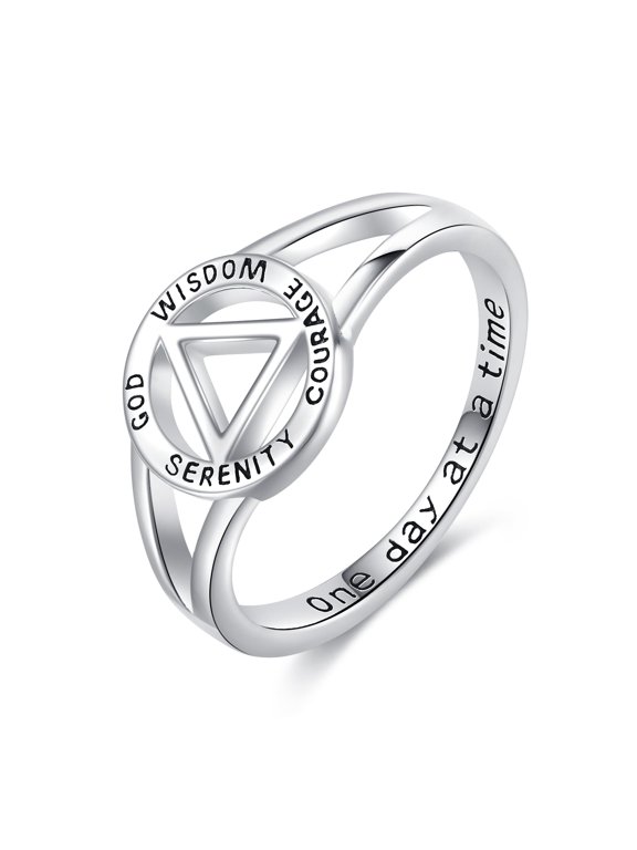 Sobriety Rings for Women AA Ring Sobriety Gifts 925 Sterling Silver Alcoholics Anonymous Gifts Stay Sober Recovery Jewelry for Men Women Her (8)