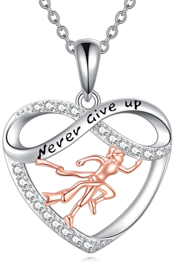 Sports Jewelry Gifts for Women Sterling Silver Softball Baseball Golf Basketball Volleyball Bike Runner Pendant Necklace for Softball Lovers and Fans Jewelry Gift