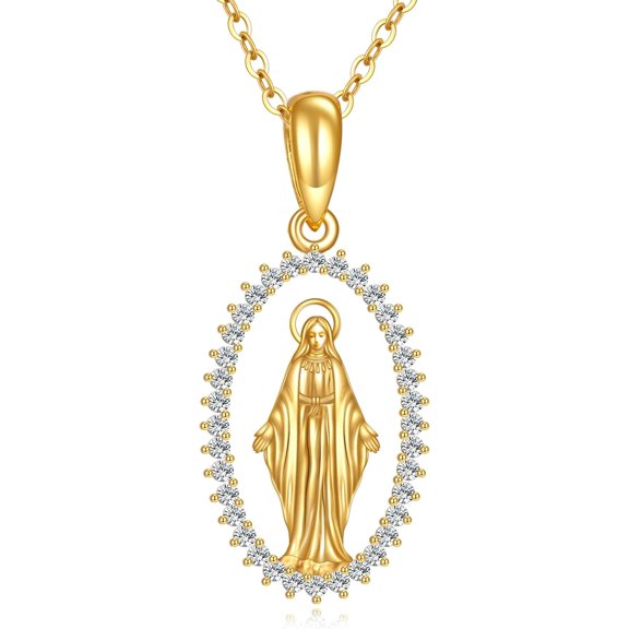YAFEINI St Michael/Virgin Mary Necklace 925 Sterling Silver Amulet Coin Pendant Jewelry for Men Women