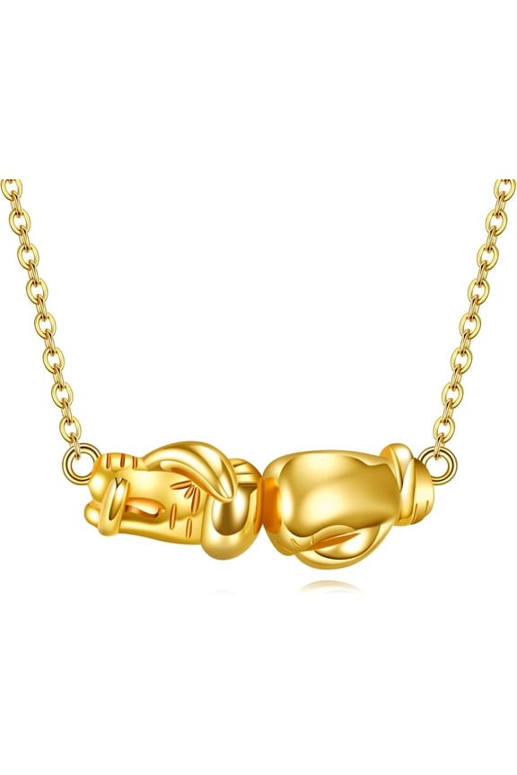 Sterling Silver Boxing Gloves Pendant Necklace for Women