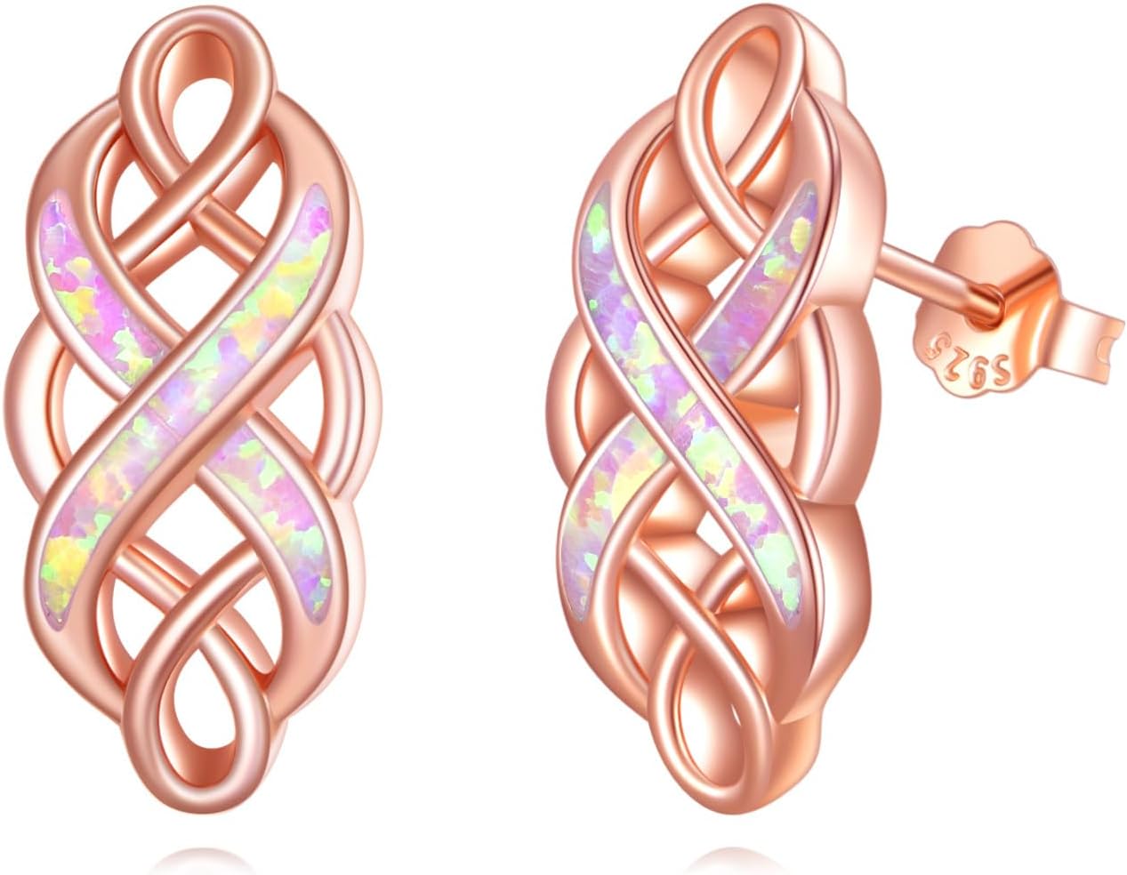 YAFEINI Sterling Silver Celtic Knot Stud Earrings Good Luck Irish Celtic Knot Stud Earring for Women