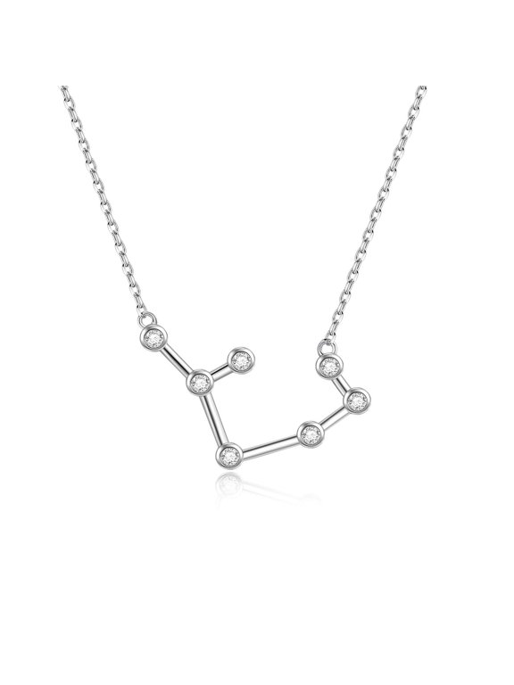 Sterling Silver Sagittarius Necklace Zodiac Constellation Astrology Horoscope Pendant Necklace, Clear Crystals from Austria, Anniversary Birthday Jewelry Gifts for Women