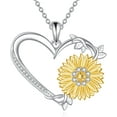 thumbnail image 1 of YAFEINI Sunflower Necklace S925 Sterling Silver Heart Sunflower Pendant Flower Jewelry Gifts for Women Lover, 1 of 6