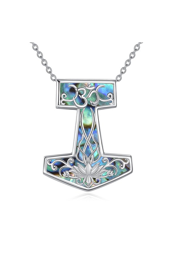 Thor's Hammer Necklace Sterling Silver Mjolnir Amulet Pendant Viking Jewelry Gifts for Women Men