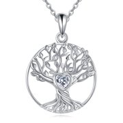 YAFEINI Tree of Life Necklace 925 Sterling Silver Celtic Knot Family Tree Filigree Pendant Necklace Tree Jewelry Birthday Christmas Gifts for Mom Wife Her