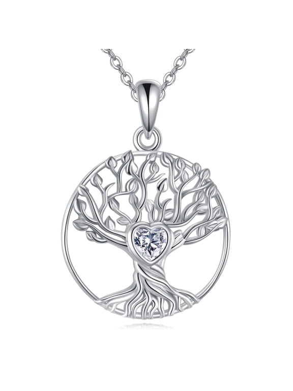 Tree of Life Necklace 925 Sterling Silver Celtic Knot Family Tree Filigree Pendant Necklace Tree Jewelry Birthday Christmas Gifts for Mom Wife Her
