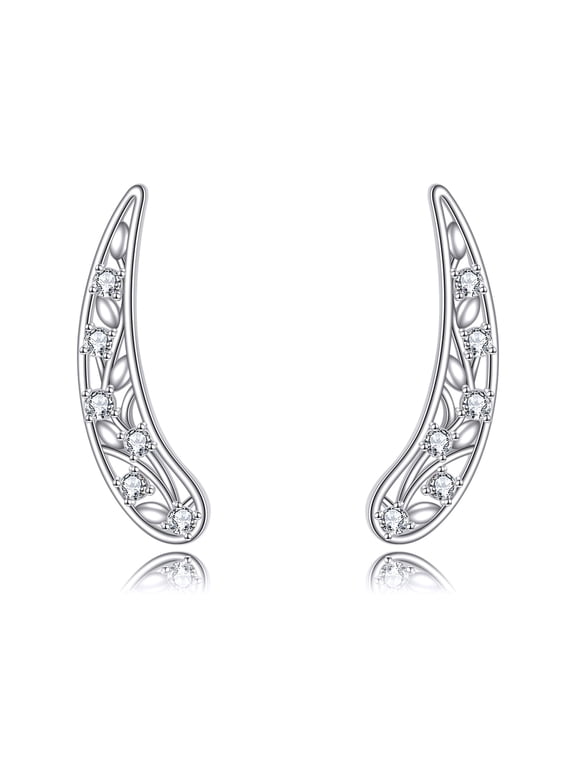 Tree of Life Ear Cuff Earrings for Women Sterling Silver No Piercing Clip On Cartilage Earring Trendy Jewelry Gift