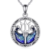 YAFEINI Trident Necklace 925 Sterling Silver Poseidon Trident Pendant Necklace Ocean Jewelry for Women Men Greek Gods Gifts