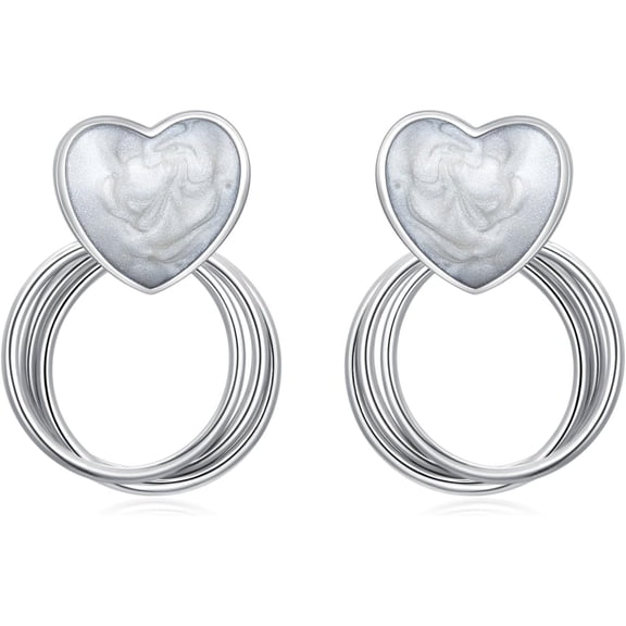 YAFEINI Triple Hoop Earrings 925 Sterling Silver Multi Hoop Earrings Stud Fashion Minimalist Statement Jewelry Women Valentine's Day Christmas Gift