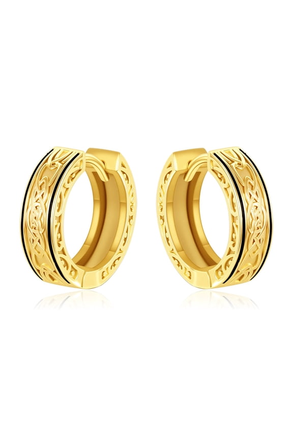 Viking Earrings Men 925 Sterling Silver 14k Gold Plated Viking Hoop Earrings Viking Gifts for Men Women