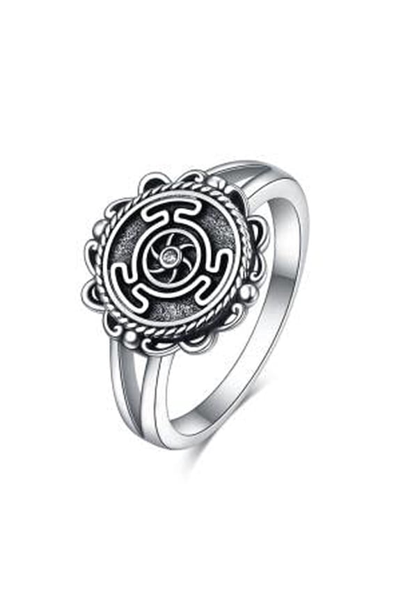 Wheel of Hecate Key Rings for Women Silver Pagan Goddess Wiccan Key Rings Literary Jewelry 8