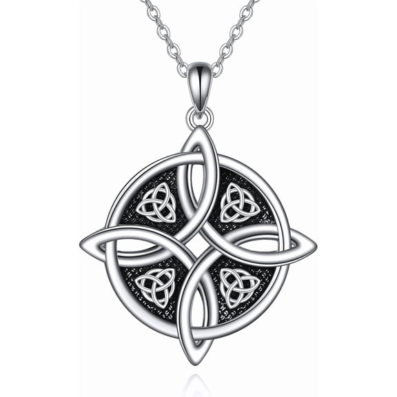 YAFEINI Witches Knot Necklace Sterling Silver Witch Knot Celtic Knot Pendant Necklaces Wiccan Witchy Pagan Jewelry Irish Gifts for Women
