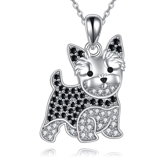 YAFEINI Yorkie Necklace Yorkshire Terrier Pendant Necklace Dog Jewelry Dog Lover Gift for Women Mom