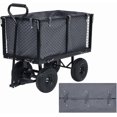 thumbnail image 1 of YAFF Cart Liner, Foldable Lining Cloth Bag with Snaps, Waterproof Garden Cart/Carts Wagons/Trolley Cart Inner Bag for Garden, Yard, Farm, Lawn,31.9" L x 16.1" W x 15.7" H - Dark Gray, 1 of 8