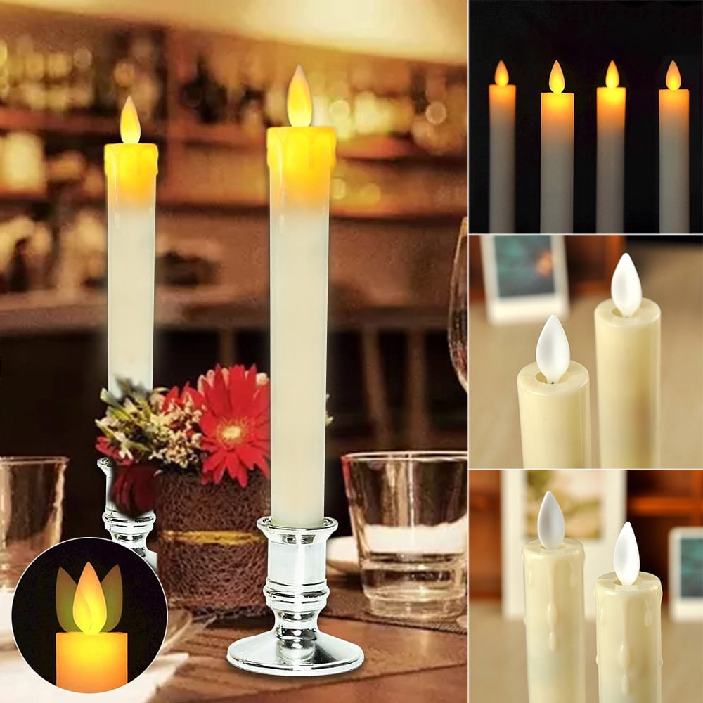 YAGHYAGH Flameless Flickering Taper Candles Light Christmas Wedding