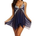 thumbnail image 1 of YAGHYAGH Plus Size Womens Bralette Lace Lingerie Sleepwear Babydoll Front Closure Nightdress, 1 of 4