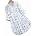 thumbnail image 1 of YAGHYAGH Womens Plus Size Retro Floral Buttons Shirt Casual Peasant Tunic Tops, 1 of 3