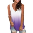 thumbnail image 1 of YAGHYAGH Womens Sleeveless V Neck Blouse T Shirt Gradient Color Tank Top, 1 of 4