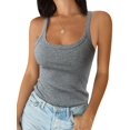 thumbnail image 1 of YAGHYAGH Womens Summer Solid Color Sleeveless Camisole Vest Tank Tops, 1 of 2