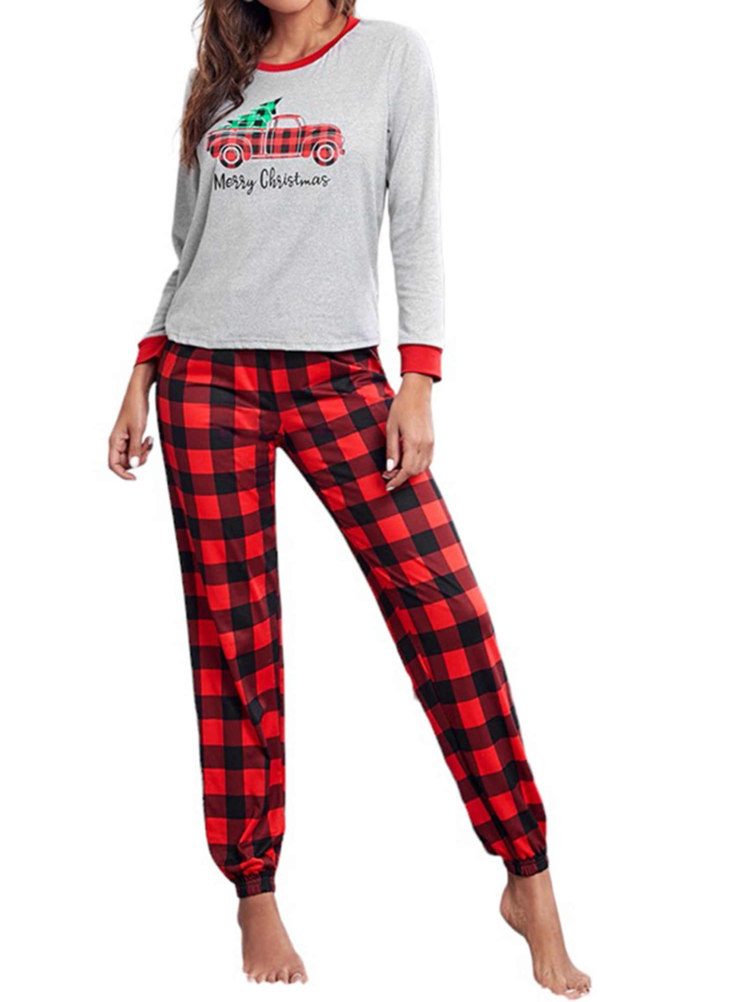 Holiday Plaid Long Sleeve Loungewear Set main image 1
