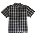 thumbnail image 1 of YAGO Men's Casual Plaid Short Sleeve Woven Button Down Shirt Black A14A (3X-Large), 1 of 3