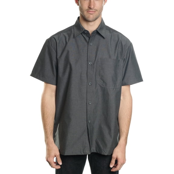 YAGO Men's Casual Plaid Short Sleeve Woven Button Down Shirt Black I3 (X-Large)