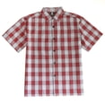 thumbnail image 1 of YAGO Men's Casual Plaid Short Sleeve Woven Button Down Shirt Orange H5A (5X-Large), 1 of 3
