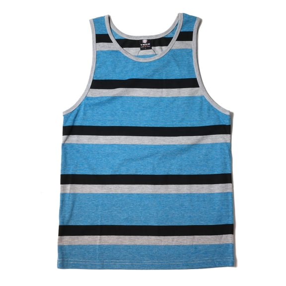 YAGO Men's Casual Striped Tank Top Shirt for Indoor & Outdoor (Blue-CC45J) (S)
